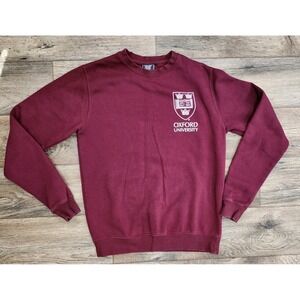 Oxford University Sweatshirt Mens Burgundy Crewneck College Pullover Alumni